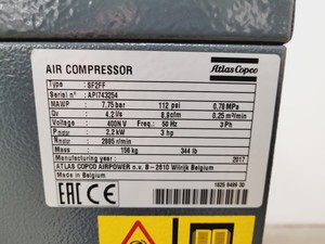 Thumbnail image of Atlas Copco SF2FF Air Compressor & Air Cylinder