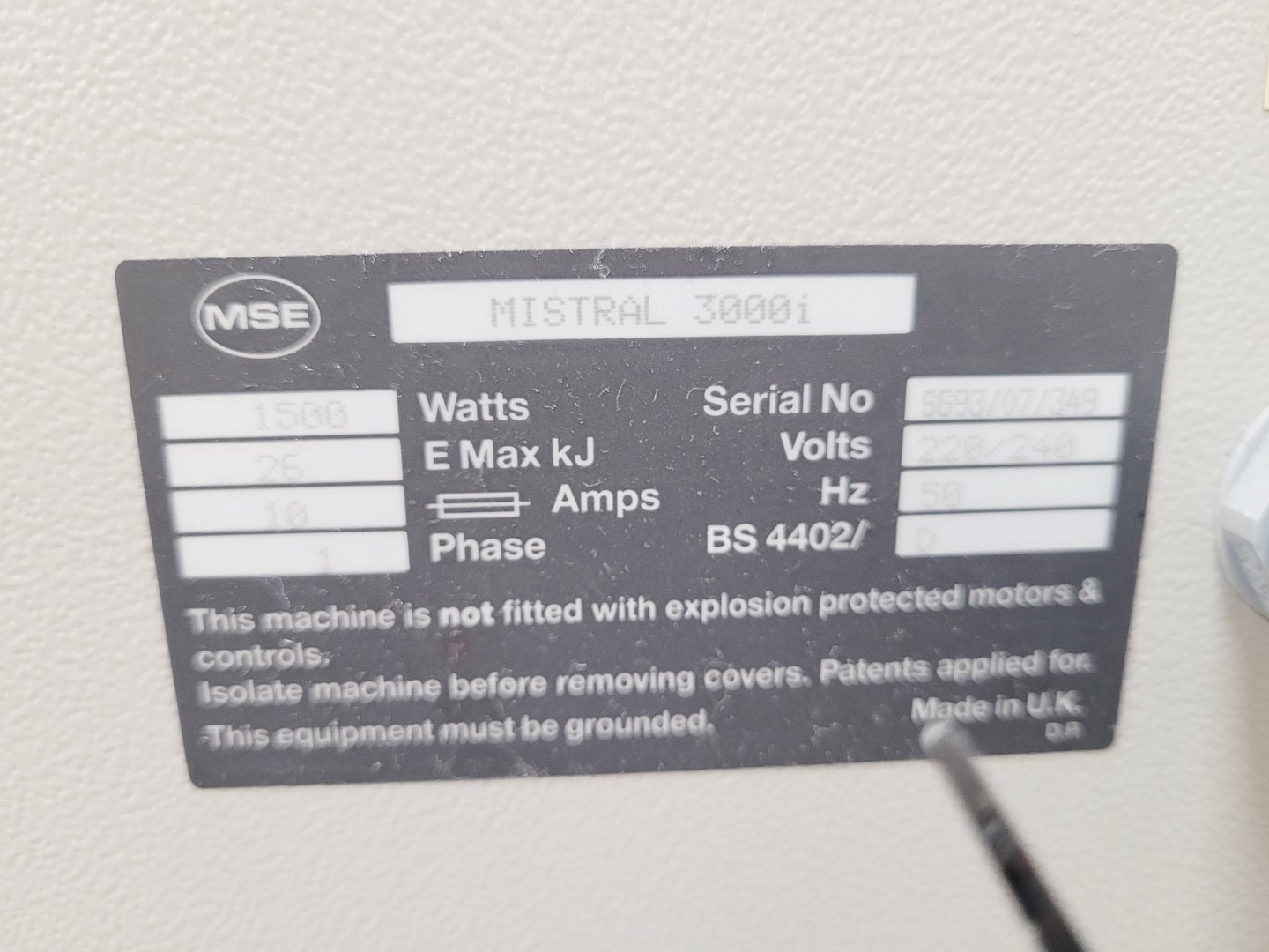 Image of MSE Mistral 3000i Laboratory Refrigerated Centrifuge with 2500rpm Rotor Lab