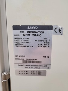 Thumbnail image of Sanyo MCO-20AIC CO2 Laboratory Incubator Lab Spares/Repairs