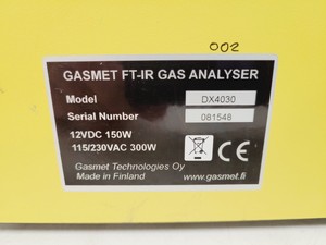 Thumbnail image of Gasmet FT-IR Gas Analyser Spectrometer  Model - DX4030 Lab