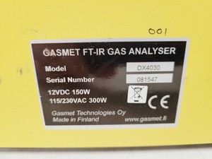 Thumbnail image of Gasmet FT-IR Gas Analyser Spectrometer  Model - DX4030 Lab