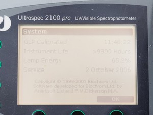 Thumbnail image of Ultrospec 2100 Pro UV/Visible Spectrophotometer Lab