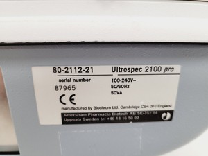 Thumbnail image of Ultrospec 2100 Pro UV/Visible Spectrophotometer Lab