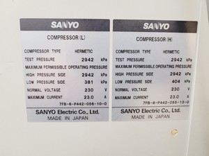 Thumbnail image of Sanyo MDF-U74V VIP Series Ultra Low Temperature Freezer Lab