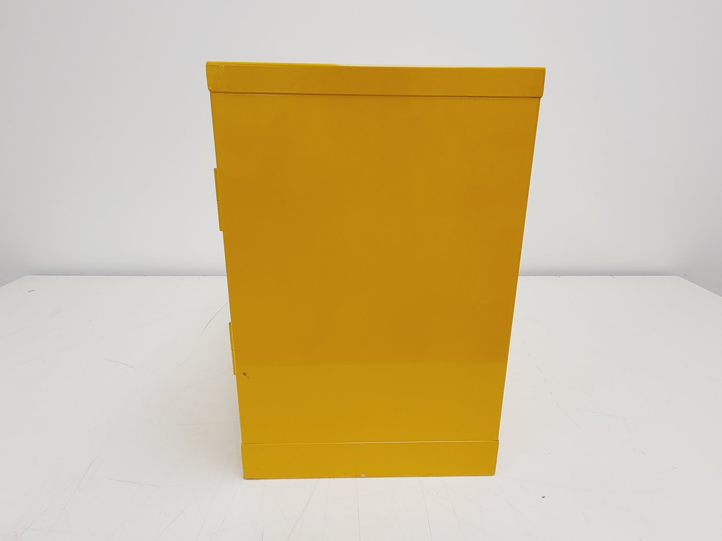 Image of Benchtop Hazardous Yellow Flammable Chemical Cabinet Lab Storage COSHH