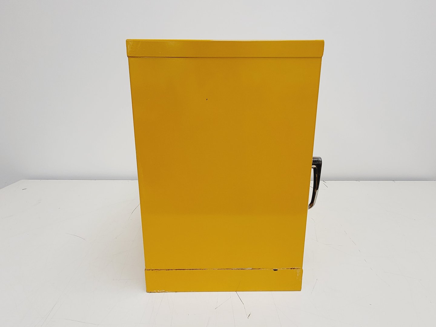 Image of Benchtop Hazardous Yellow Flammable Chemical Cabinet Lab Storage COSHH