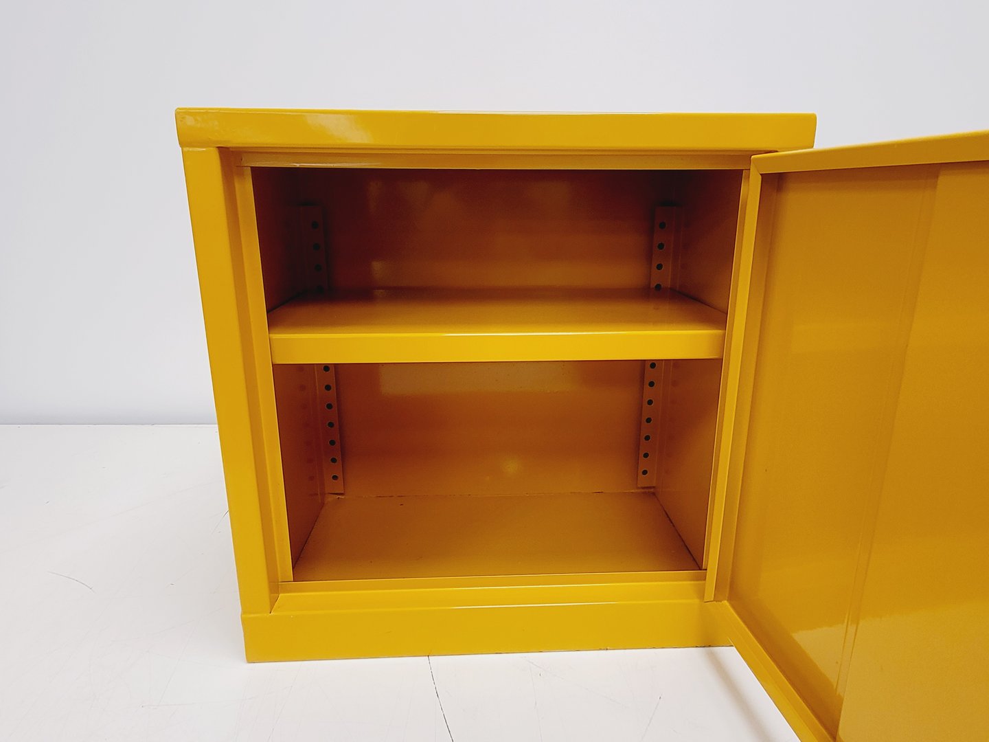 Image of Benchtop Hazardous Yellow Flammable Chemical Cabinet Lab Storage COSHH