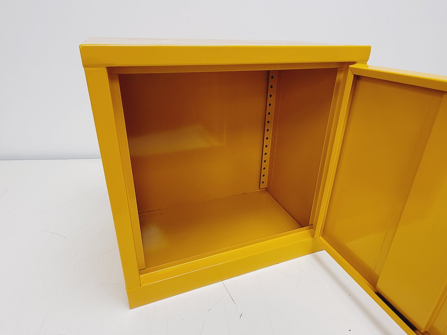 Image of Benchtop Hazardous Yellow Flammable Chemical Cabinet Lab Storage COSHH