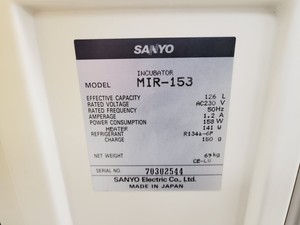Thumbnail image of Sanyo MIR-153 Refrigerated Laboratory Incubator Lab