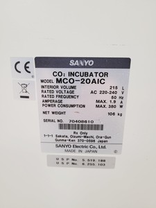 Thumbnail image of Sanyo CO2 Laboratory Incubator Stack MCO-18AIC & MCO-20AIC Lab