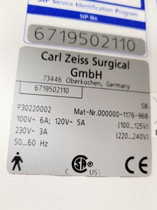 Thumbnail image of Carl Zeiss OPMI VISU 210 S8 Surgical Microscope Lab