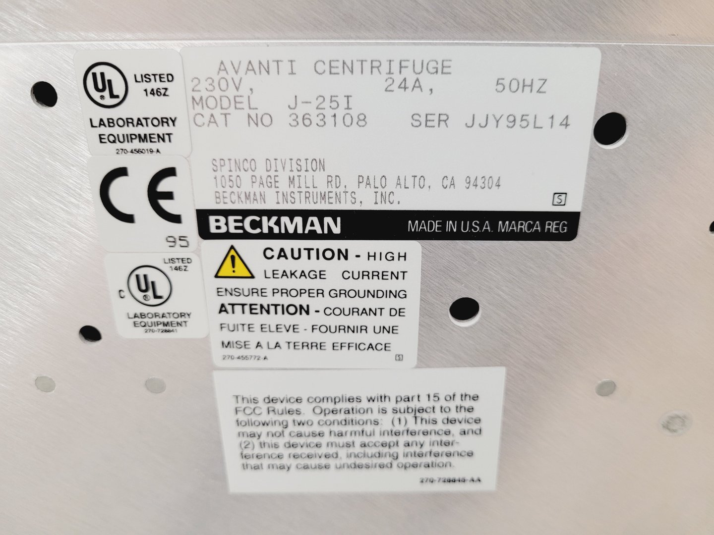 Image of Beckman Avanti J-25 I Refrigerated Centrifuge Lab