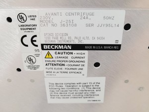 Thumbnail image of Beckman Avanti J-25 I Refrigerated Centrifuge Lab