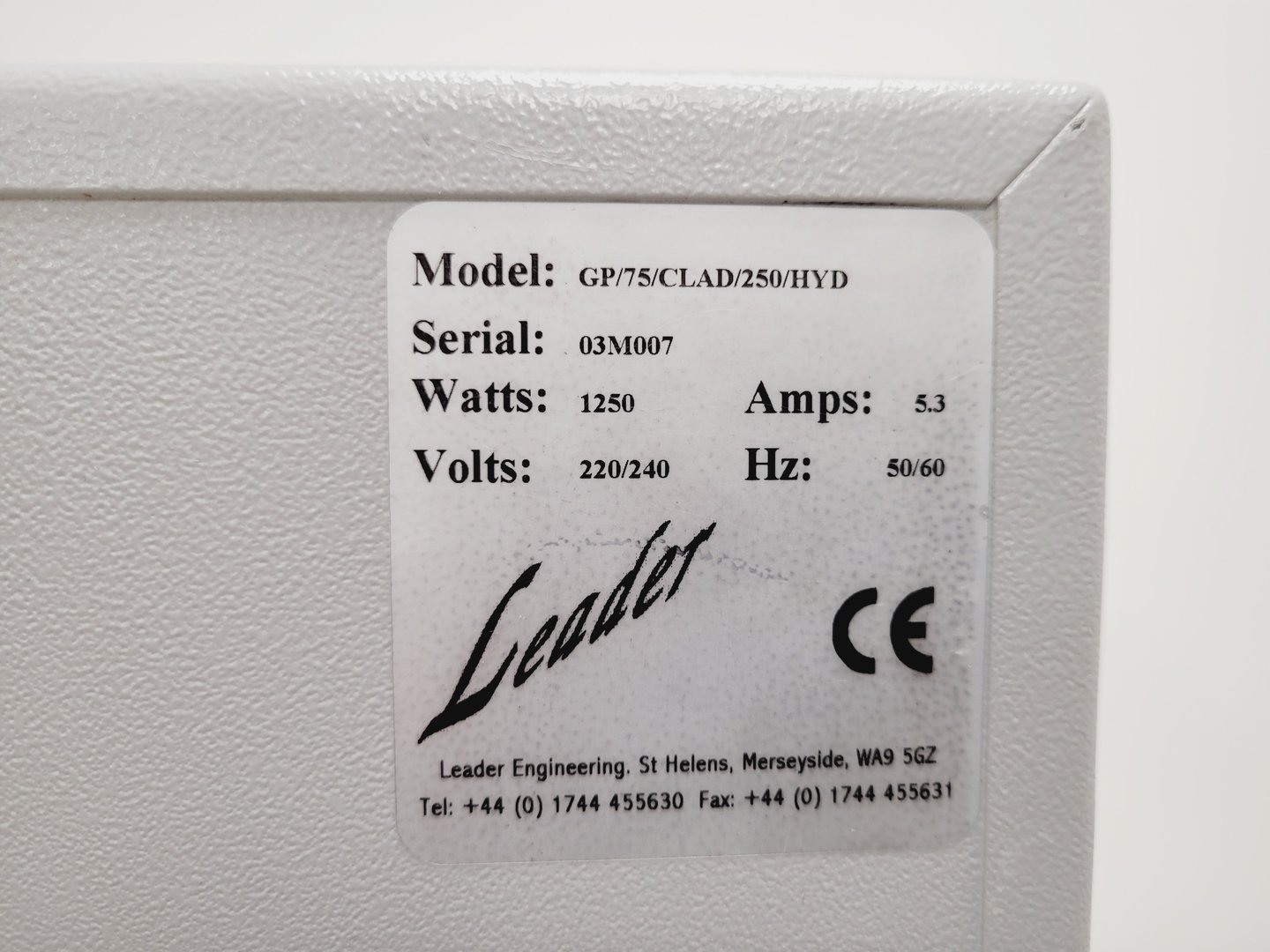 Image of Leader GP/75/CLAD/250HYD Laboratory Oven Lab