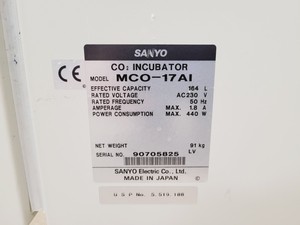 Thumbnail image of Sanyo Laboratory  Incubator MCO-17AI CO2 Lab