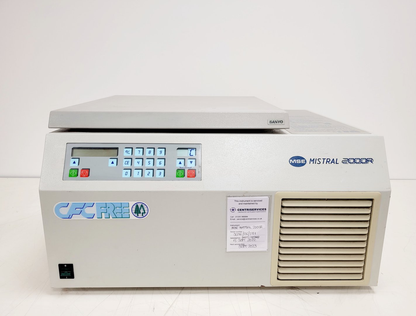 Image of Sanyo MSE Mistral 2000R Refrigerated Benchtop Centrifuge with 4500rpm Rotor Lab