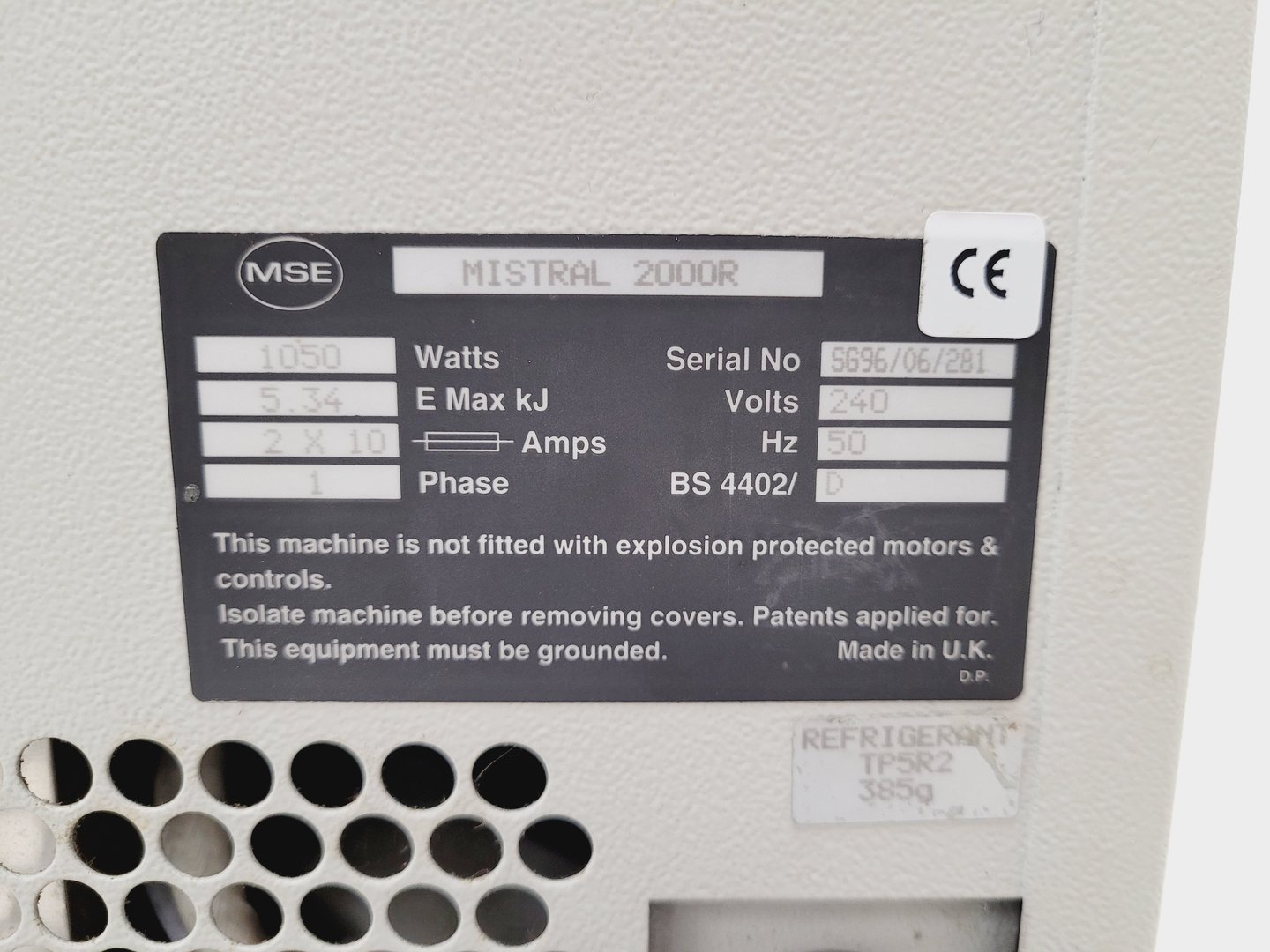 Image of Sanyo MSE Mistral 2000R Refrigerated Benchtop Centrifuge with 4500rpm Rotor Lab