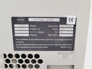 Thumbnail image of Sanyo MSE Mistral 2000R Refrigerated Benchtop Centrifuge with 4500rpm Rotor Lab