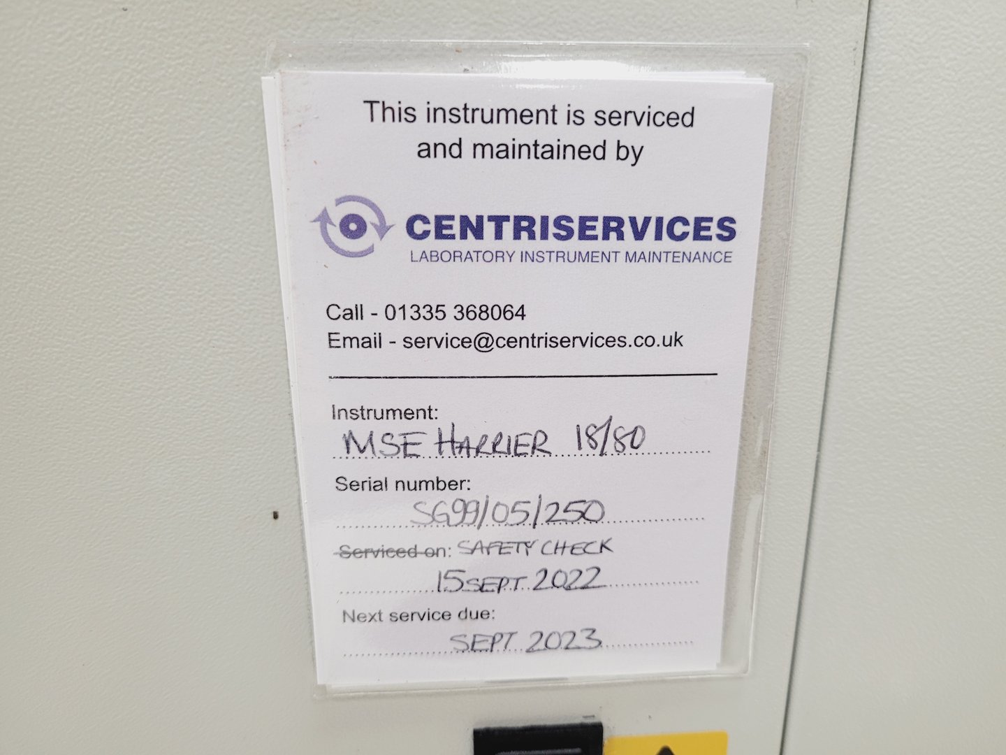 Image of Sanyo MSE Harrier 18/80 Refrigerated Centrifuge with 6500rpm Rotor Lab