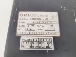 Thumbnail image of Orbit Marine Div AL-7100-LCU Local Control Unit 