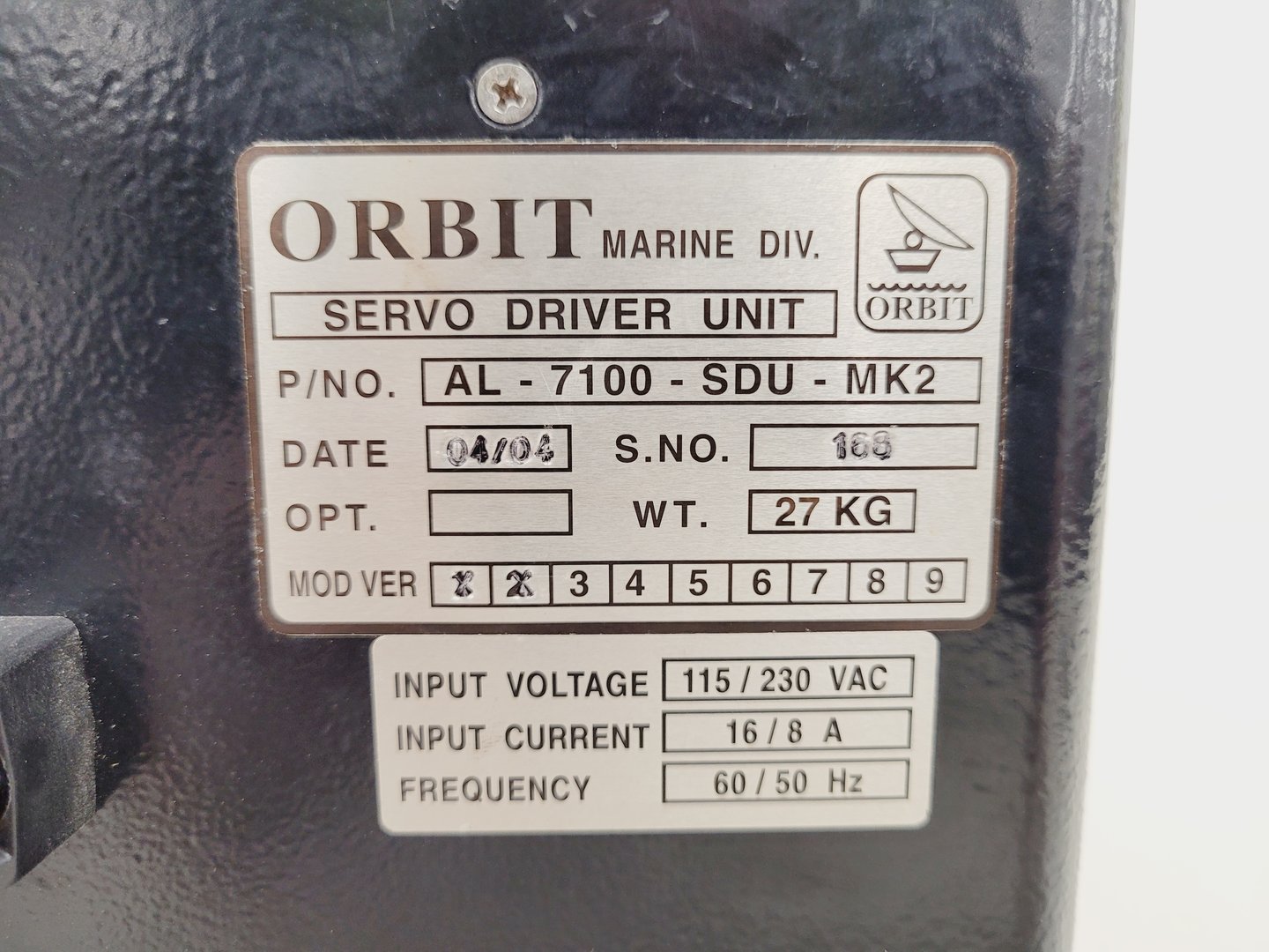 Image of Orbit Marine Div AL-7100-SDU-MK2 Servo Driver Unit