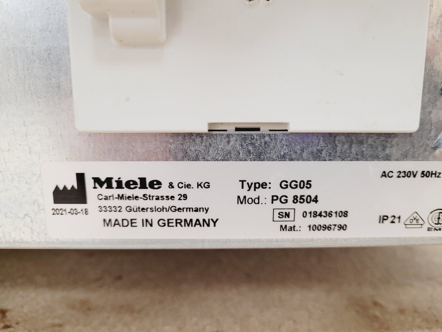 Image of Miele Laboratory Dishwasher Type - GG05  Model - PG8504 Lab