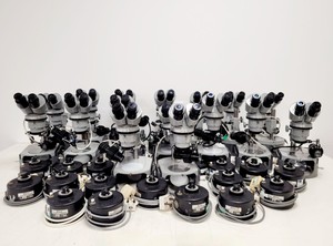 Thumbnail image of Job Lot of 16 Grey Nikon Stereo Microscopes & Transformers Lab