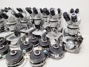 Thumbnail image of Job Lot of 16 Grey Nikon Stereo Microscopes & Transformers Lab