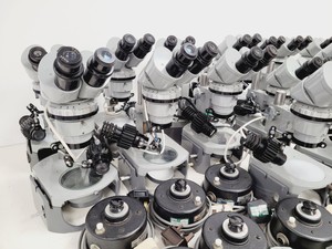 Thumbnail image of Job Lot of 16 Grey Nikon Stereo Microscopes & Transformers Lab