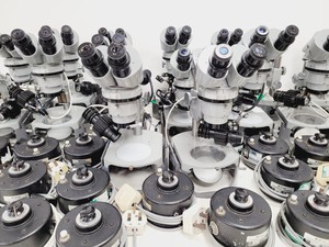 Thumbnail image of Job Lot of 16 Grey Nikon Stereo Microscopes & Transformers Lab