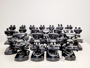 Thumbnail image of Job lot of 21 x Black Nikon Compound Microscopes with Accessories Lab