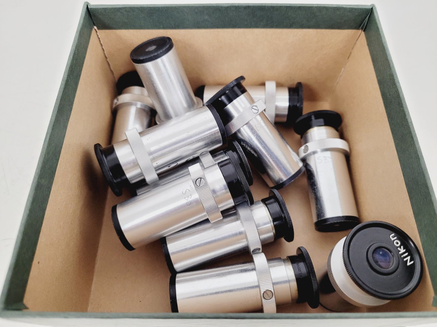 Image of Job lot of 21 x Black Nikon Compound Microscopes with Accessories Lab