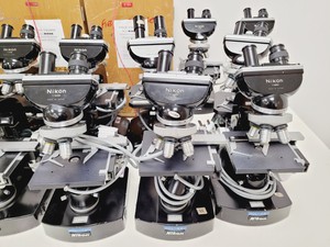 Thumbnail image of Job lot of 21 x Black Nikon Compound Microscopes with Accessories Lab