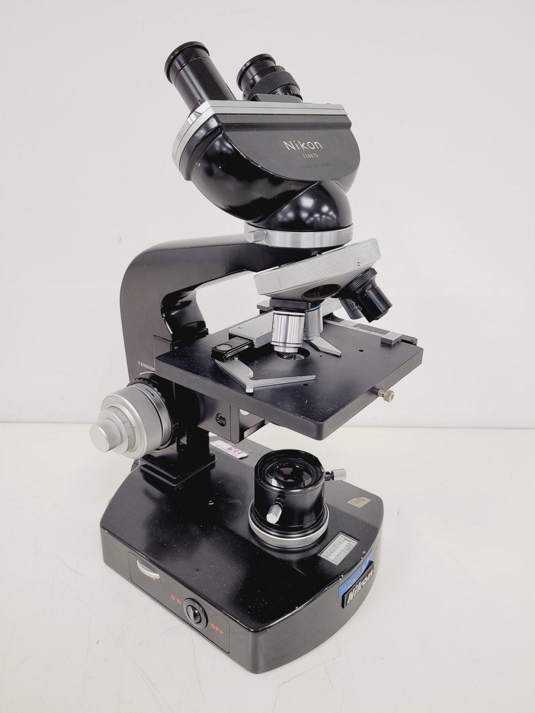 Image of Job lot of 21 x Black Nikon Compound Microscopes with Accessories Lab
