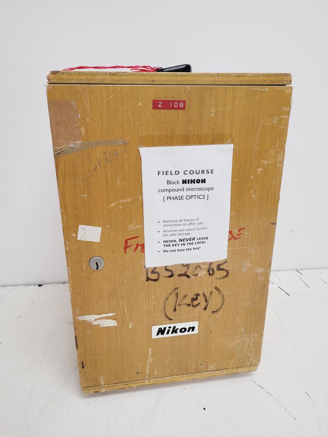 Image of Job lot of 21 x Black Nikon Compound Microscopes with Accessories Lab