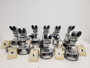 Thumbnail image of Job Lot of 9 Grey Nikon Stereo Microscopes & Transformers Lab