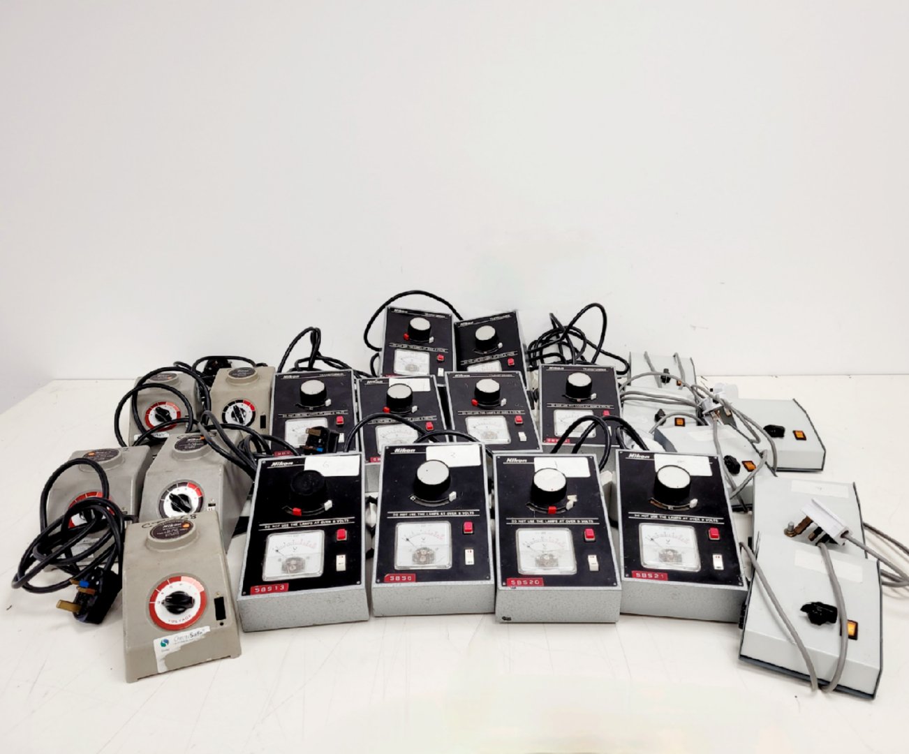 Image of Job Lot of Nikon Microscope Lamp Power Supply Transformers Lab