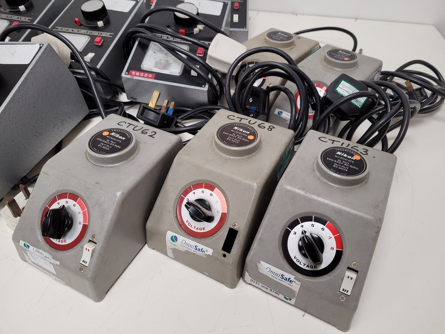 Image of Job Lot of Nikon Microscope Lamp Power Supply Transformers Lab
