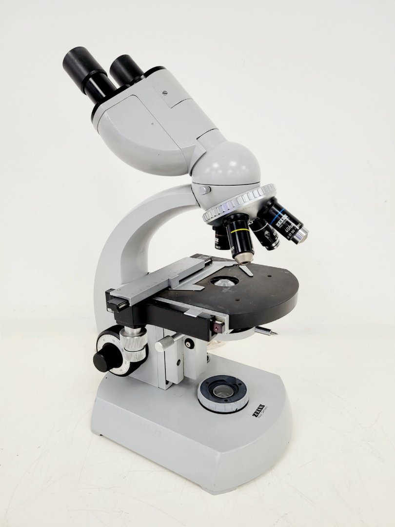 Image of Carl Zeiss Binocular Microscope w/ 4 Objectives 100/1.25 Oel 160/- Lab