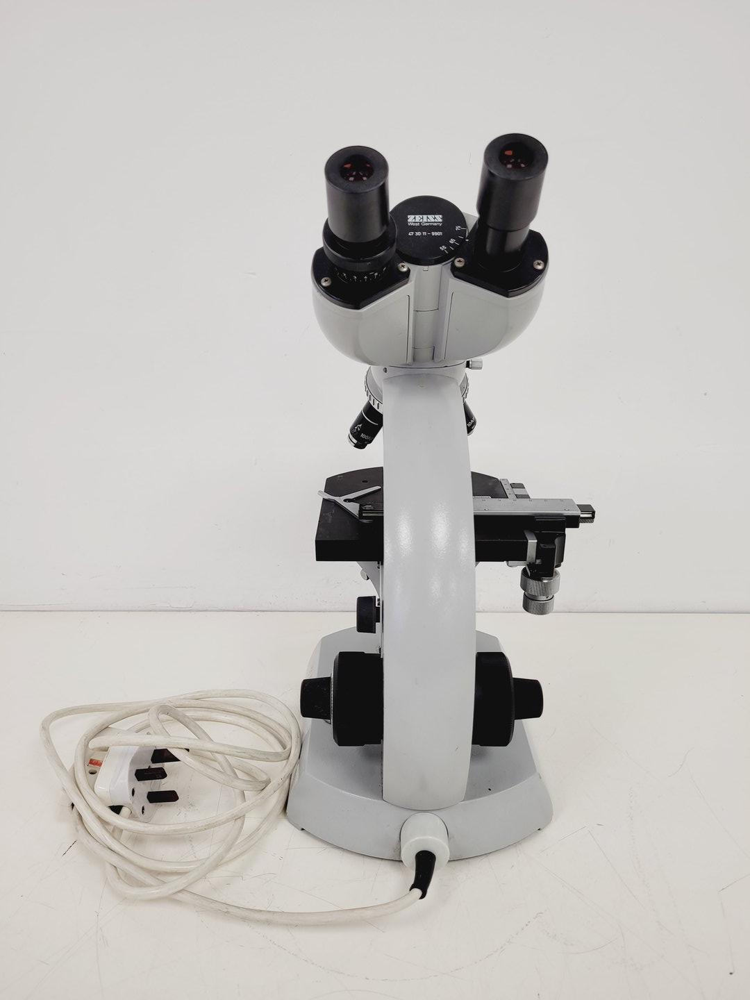 Image of Carl Zeiss Binocular Microscope w/ 4 Objectives 100/1.25 Oel 160/- Lab