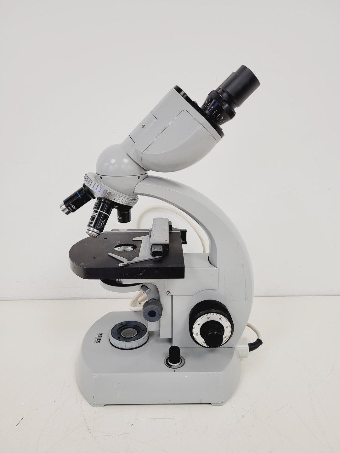 Image of Carl Zeiss Binocular Microscope w/ 4 Objectives 100/1.25 Oel 160/- Lab