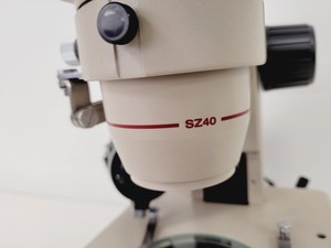 Thumbnail image of Olympus SZ40 Stereo Zoom Microscope SZ-ST with SZ-CTV C-Mount Camera Adapter Lab