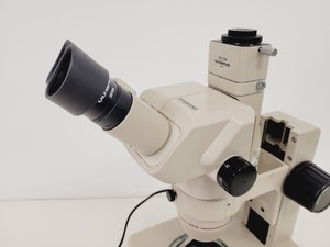Thumbnail image of Olympus SZ40 Stereo Zoom Microscope SZ-ST with SZ-CTV C-Mount Camera Adapter Lab