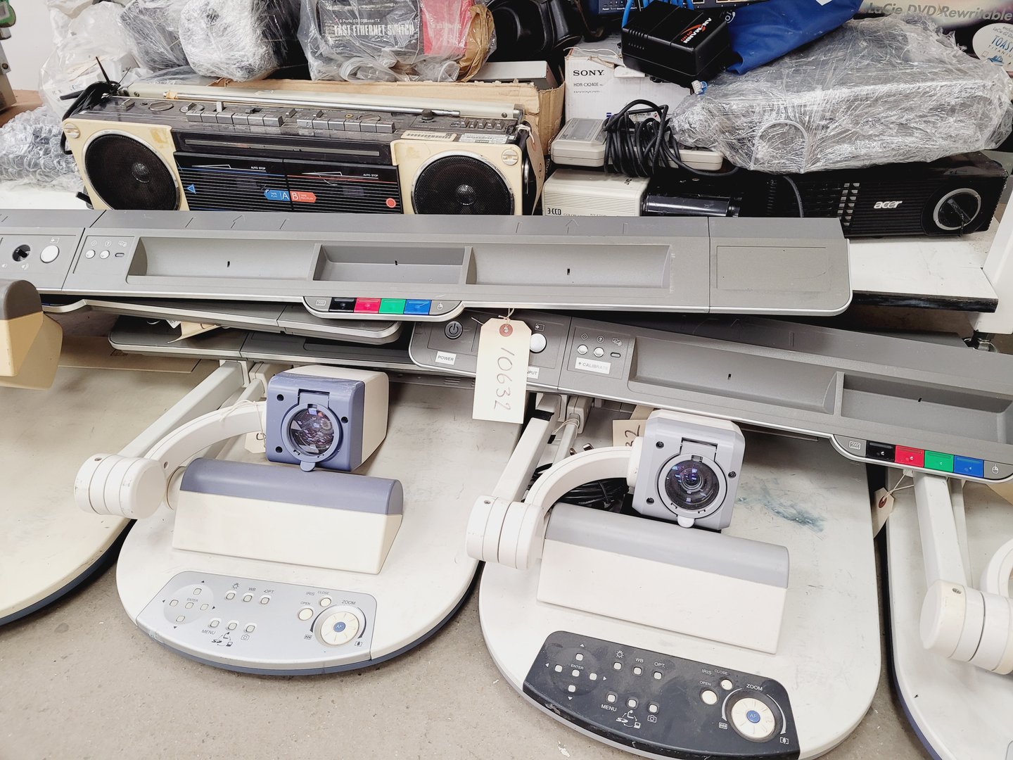 Image of Large IT & AV Equipment Job Lot - Projectors, Cameras, VHS, DVD, - Nikon, JVC, 