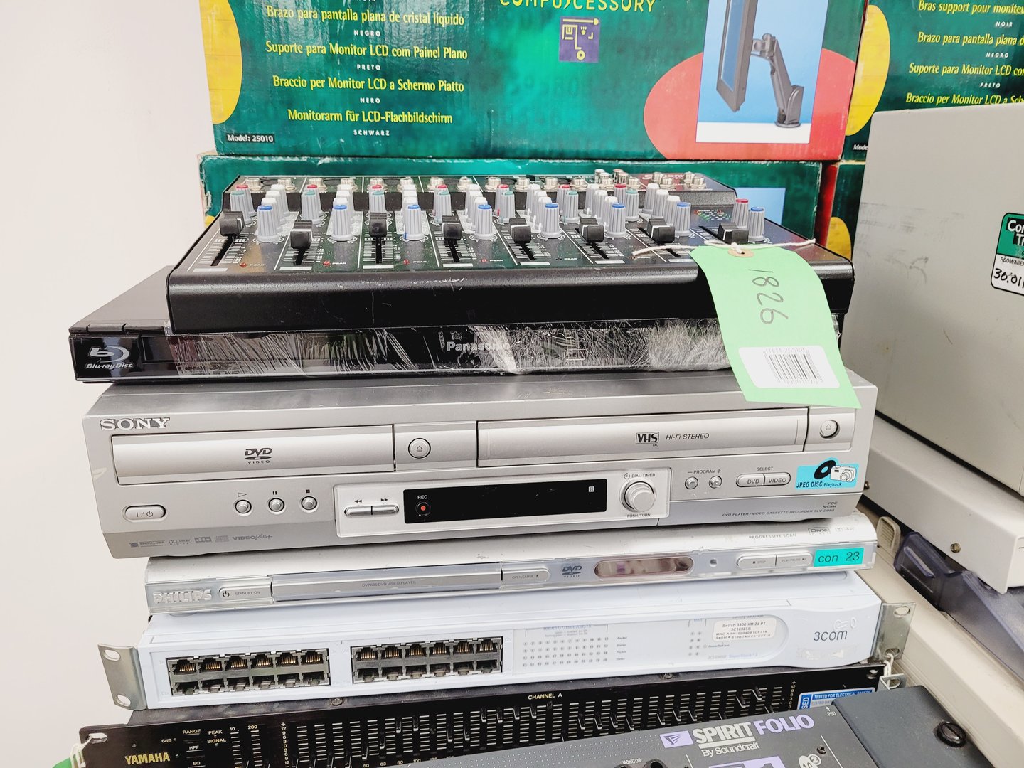 Image of Large IT & AV Equipment Job Lot - Projectors, Cameras, VHS, DVD, - Nikon, JVC,