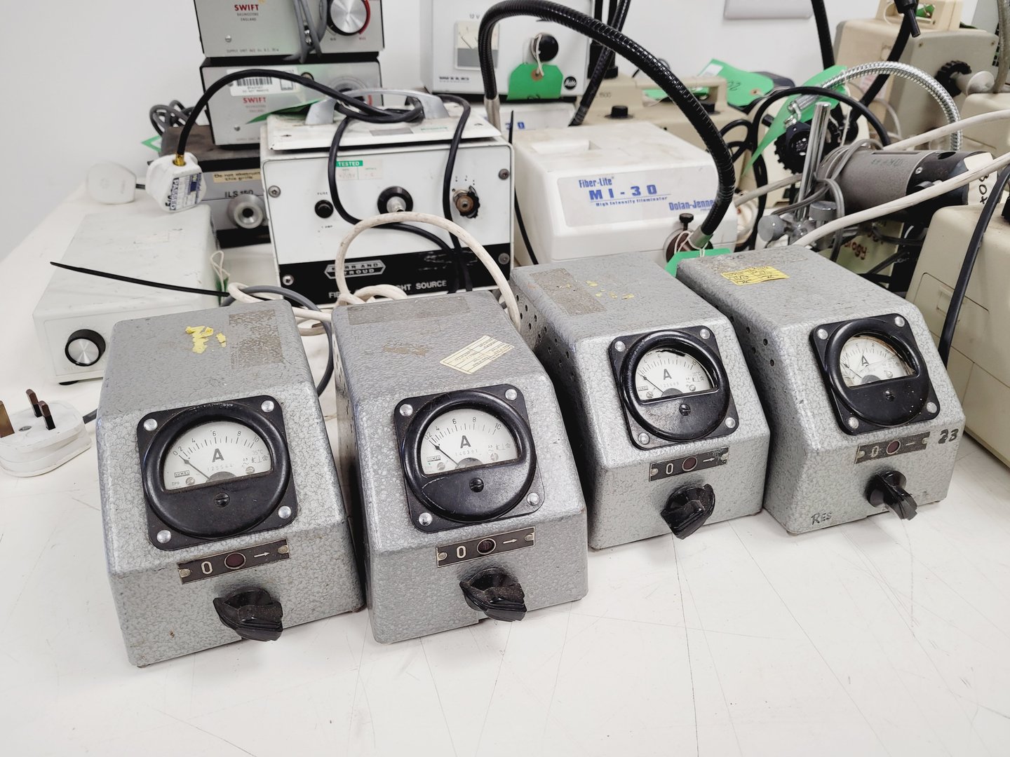 Image of Job Lot of Microscope Power Supplies & Light Sources - Olympus, Nikon, Swift Lab