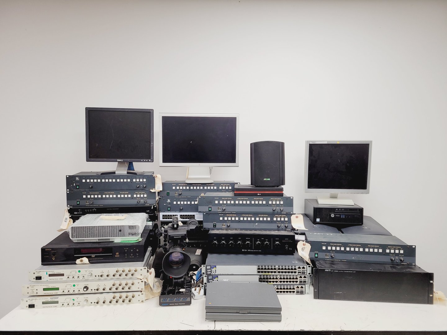 Image of Lot of IT & AV Equipment, Monitors, Speakers, CD DVD Players, Switches, Mixers 
