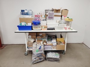 Thumbnail image of Job Lot of Laboratory Plastic Consumables, Tubes, Tips, Plates, Stands, Filters 