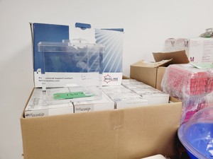 Thumbnail image of Job Lot of Laboratory Plastic Consumables, Tubes, Tips, Plates, Stands, Filters 