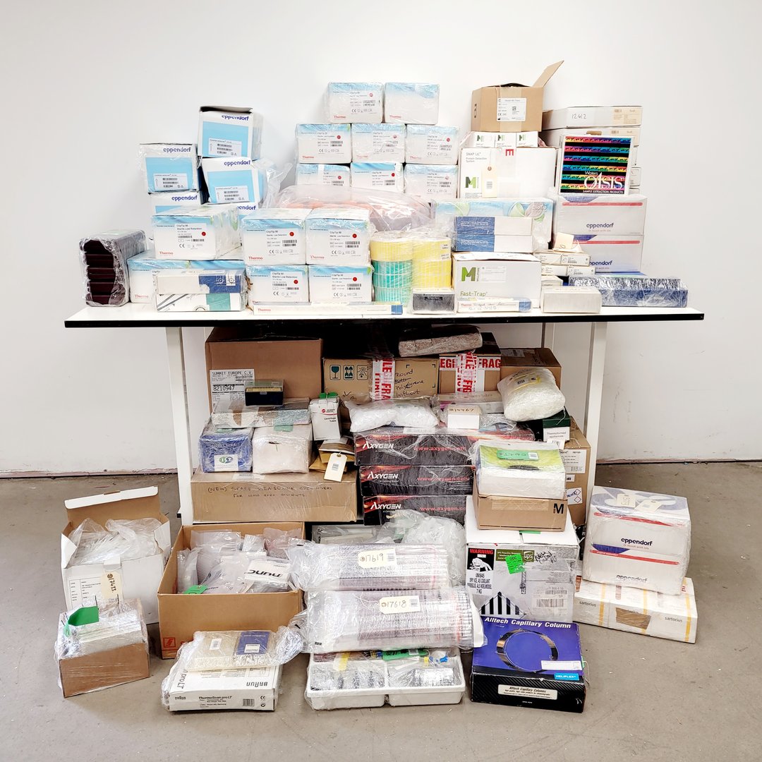 Image of Job Lot of Laboratory Plastic Consumables, Tubes, Tips, Plates, Vials, Filters 